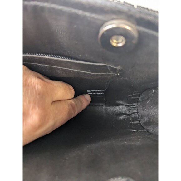 MAD BAGS shell tiles and glass bead evening purse lucite handle as is - Picture 15 of 16